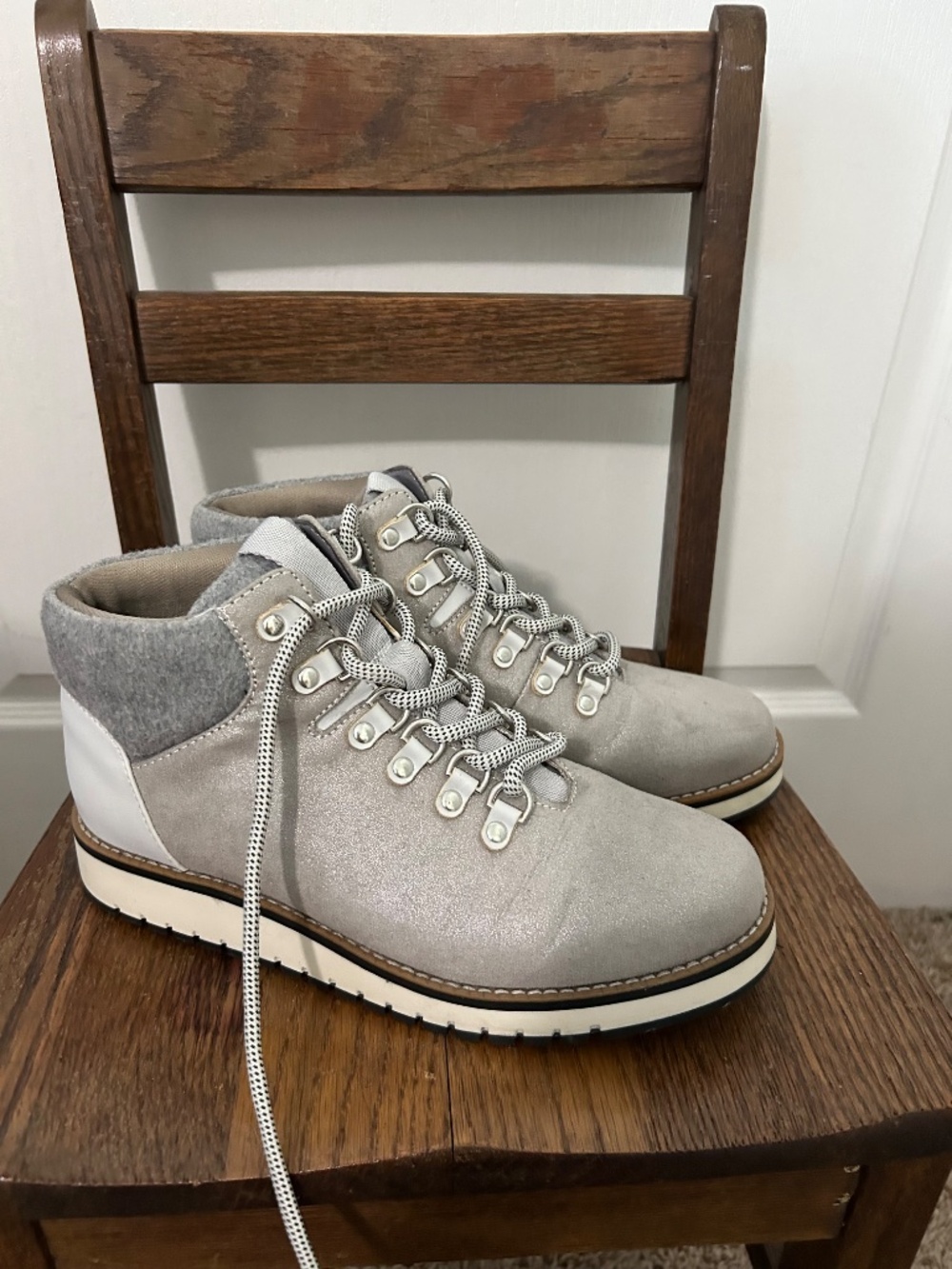 Hiker Boots Katherina Metallic Gray Silver Sonoma Goods for Life Size 7